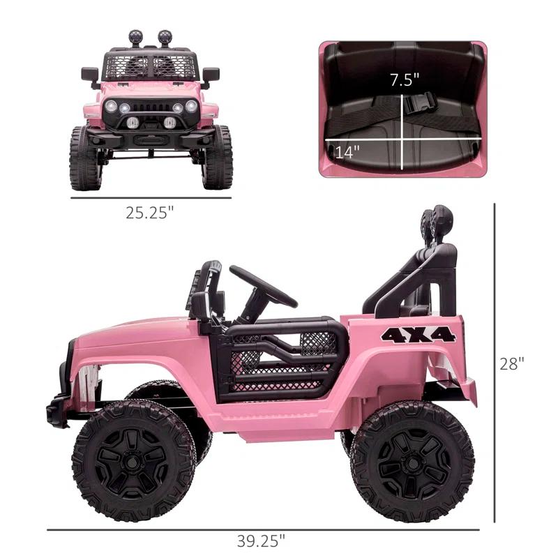 Aosom Aosom 12 Volt 1 Seater All-Terrain Vehicles Battery Powered Ride On with Remote Control