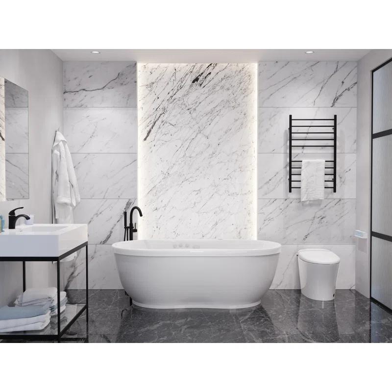 Lori 71.25” x 35.5” Freestanding Whirlpool and Air Acrylic Bathtub