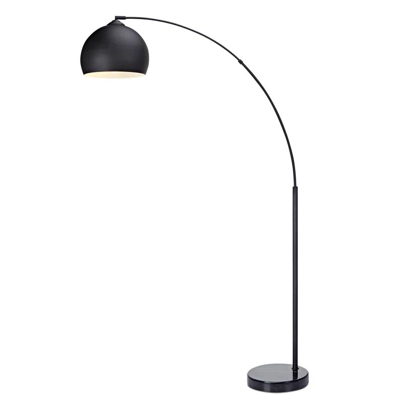 Wrought Studio™ Perlis 66.93" Arc Floor Lamp with Solid Marble Base