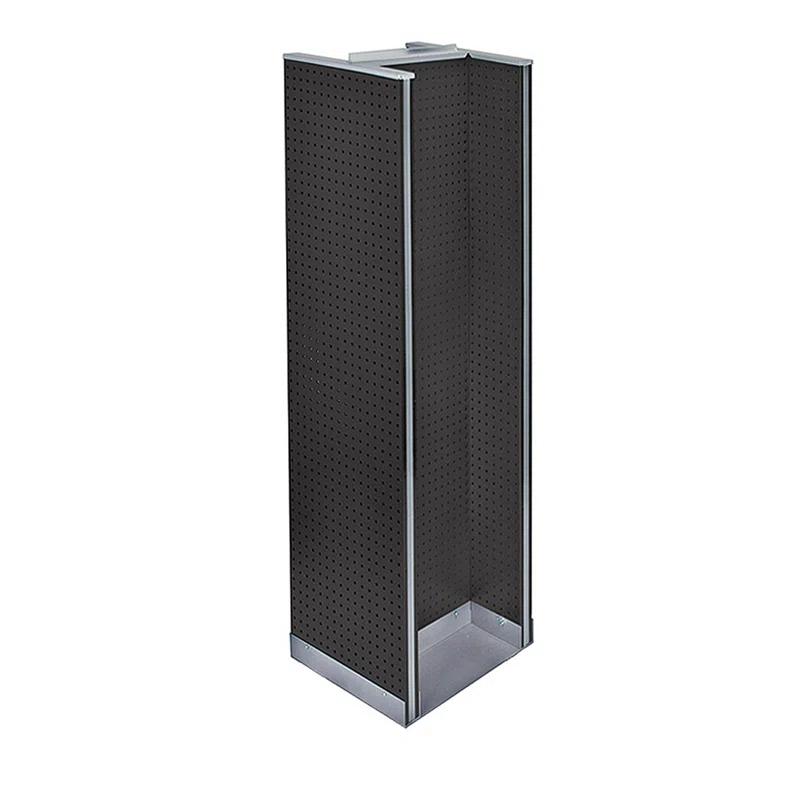 Azar Displays 700430-BLK H-Unit Pegboard Floor Display on Revolving Base. Spinner Rack Stand. Panel Size: 16"W x 60"H