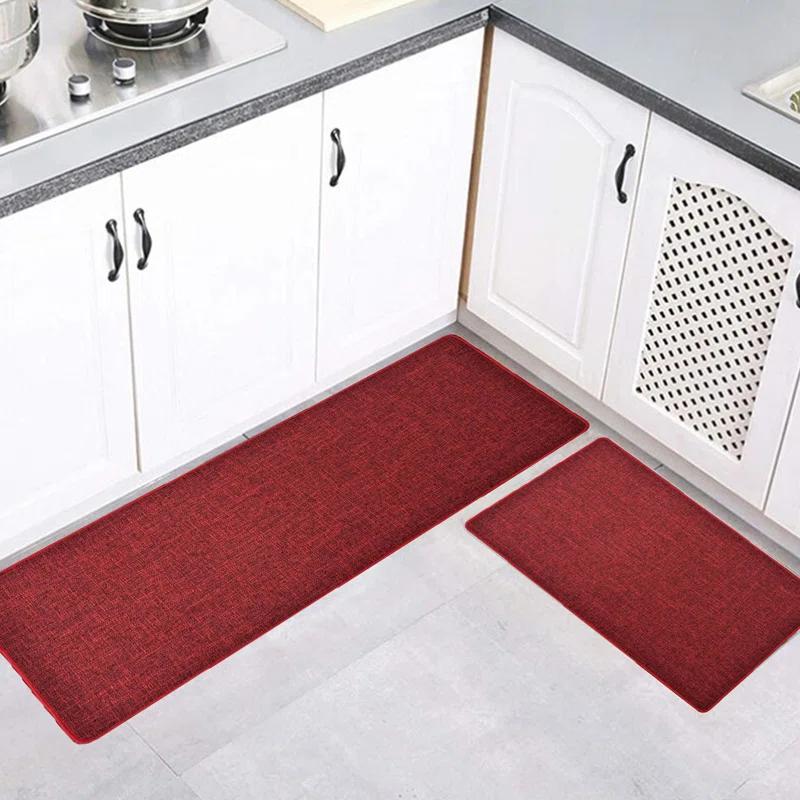Evideco Multi-Size Woven-Effect Kitchen Runner Mats, Non-Slip, Low Profile, Universal Fit, 32"/47"L x 18"W