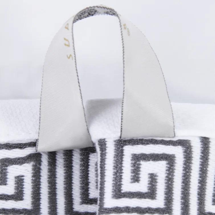 Superior Athens Cotton Medium Weight Floral Border Greek Key Trim 8 Piece Assorted Towel Set by Superior