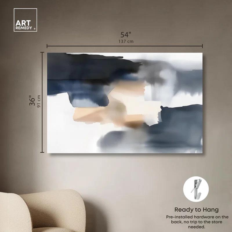 Art Remedy Twilight Layers Canvas Blue Abstract Art by Art Remedy