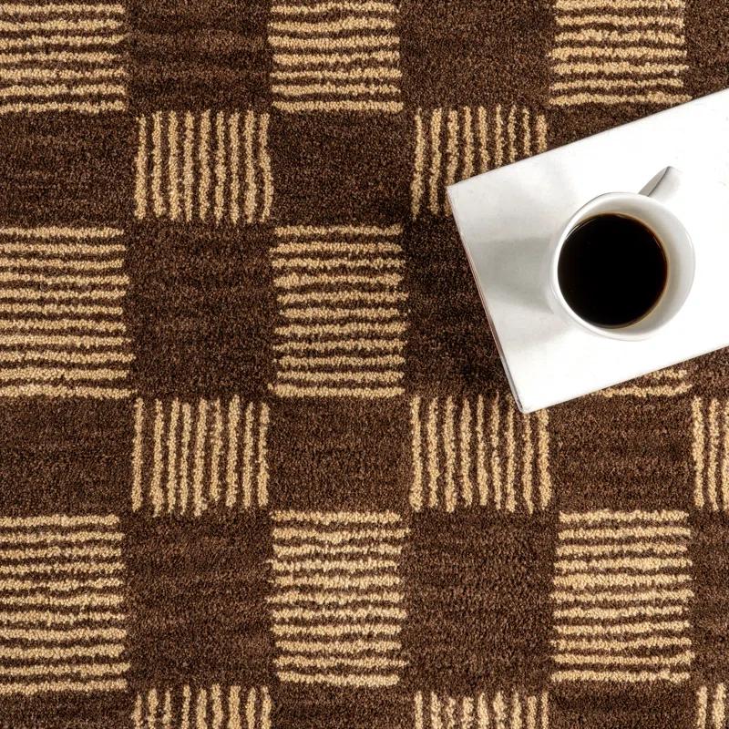 Ebern Designs Quince Checkered Wool Area Rug