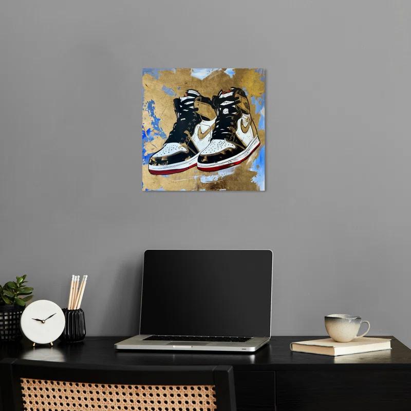 Notori Art Golden Sky Sneakers Modern Sneaker Art Prints Wall Art by Notoriart