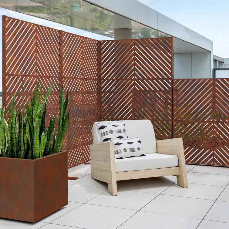 76'' H x 45.6'' W Screen Series Metal Fence Panels