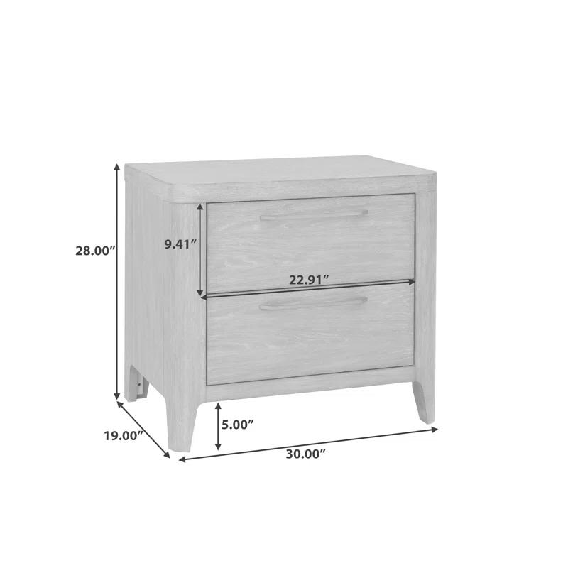 Scott Living Griffith Two Drawer Solid Wood Nightstand