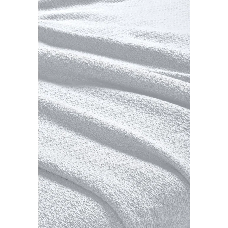 Superior Waffle Weave Honeycomb Knit Soft Textured All-Season Cotton Blanket