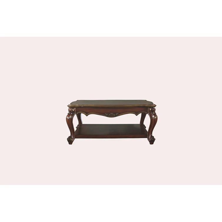 FOSHNATURE Solid Wood 4 Legs Coffee Table with Storage | Wayfair