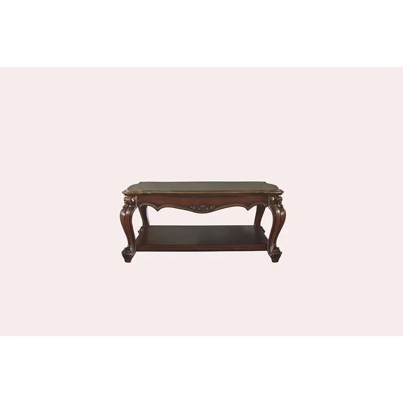 FOSHNATURE Solid Wood 4 Legs Coffee Table with Storage | Wayfair