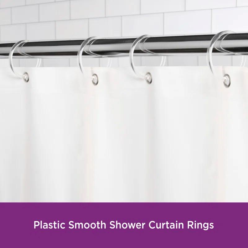 Kenney Wayfair Basics Smooth Shower Rings Round Plastic Shower Curtain Rings (Set of 12)
