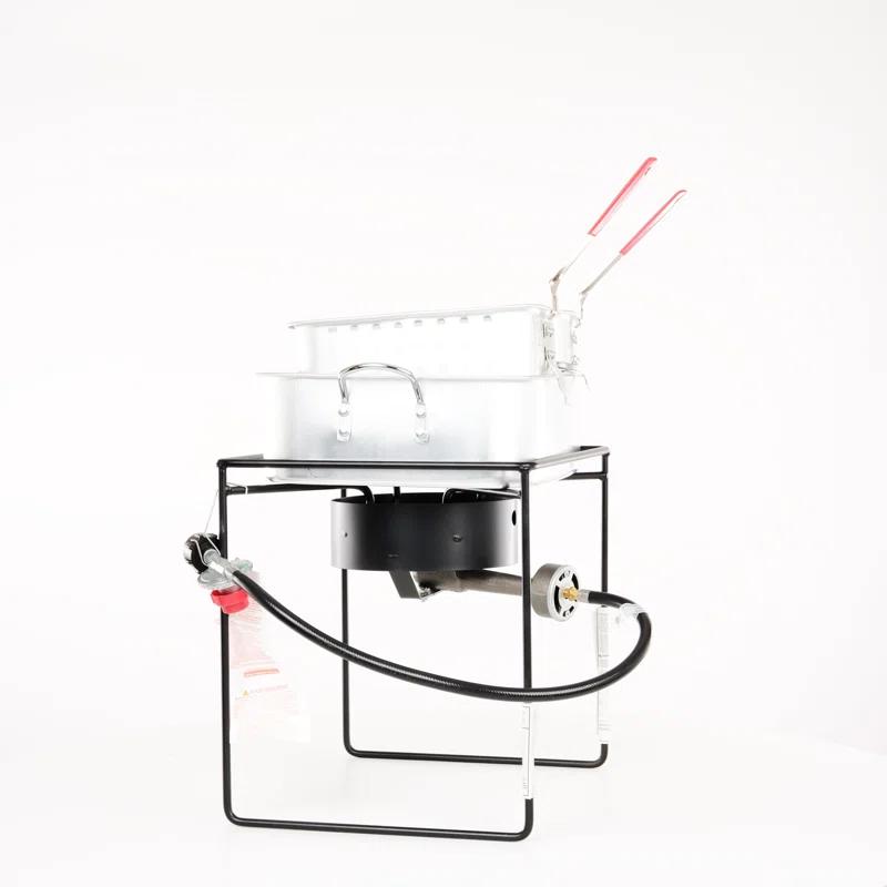 King Kooker 1 Burner Propane Rectangular Fryer Outdoor Cooker Kit with 15 Qt. Fry Pan & Two Baskets