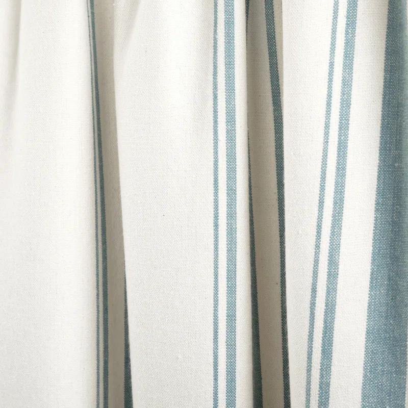 Farmhouse Stripe Striped Ruffled 52'' W Window Valance