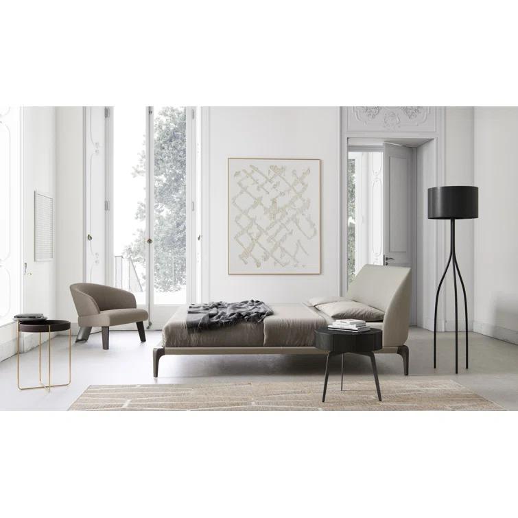 Modloft Vanderbilt King Bed In Truffle Beige Eco Leather And Seared Ash | Perigold