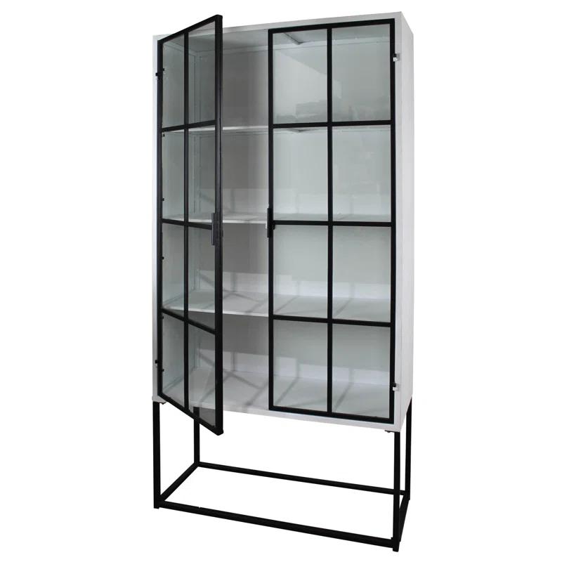 AREOhome Metal and Glass Display  China Cabinet