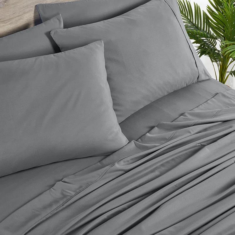 Bed Bath Fashions Bibb Home 2000 Count 6-Piece Rayon From Bamboo Sheet Set with Snug Grip
