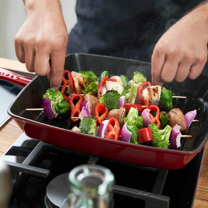 Staub 12" Citron Enameled Cast Iron Square Grill Pan