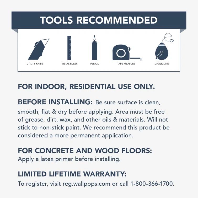 FloorPops Matias 1.5mm Thick 12'' W x 12'' L