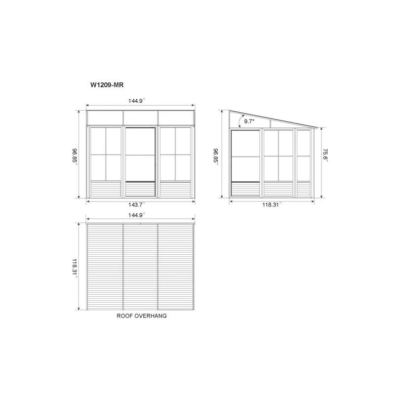 Gazebo Penguin Florence Wall-Mounted Solarium with Metal Roof