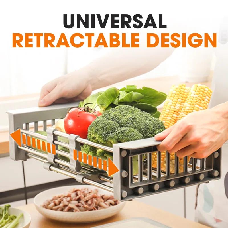 Cheer Collection Adjustable Stainless Steel Over The Sink Dish Rack