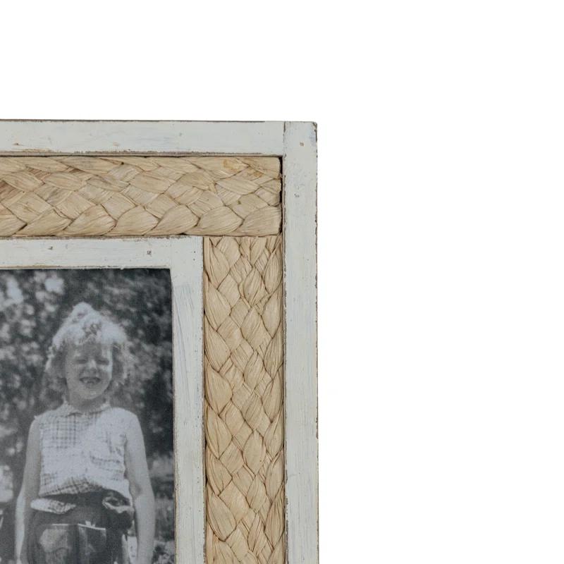 Foreside Home & Garden 4" by 6" Braided Reed Picture Frame