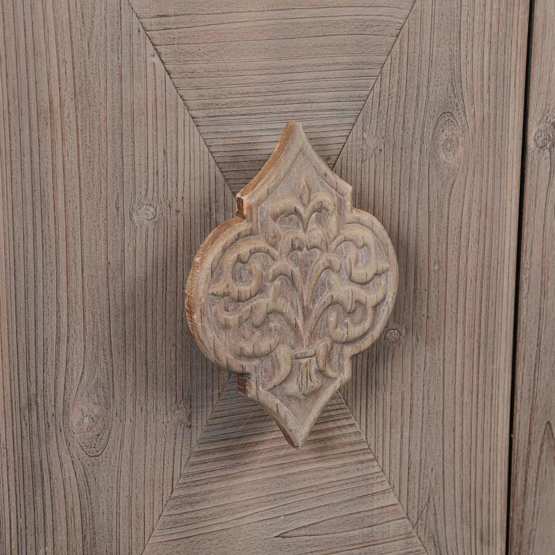 Bungalow Rose Antique Four Door Cabinet For Living Room