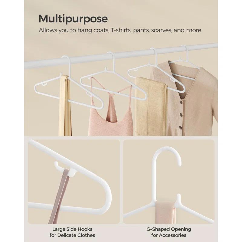 Rebrilliant 50-Pack Slim PP Plastic Hangers | Space-Saving, Non-Slip Design For Shirts And Scarves