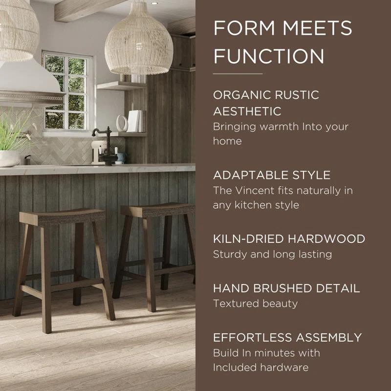 Maven Lane Vincent Wooden Kitchen Bar Stool