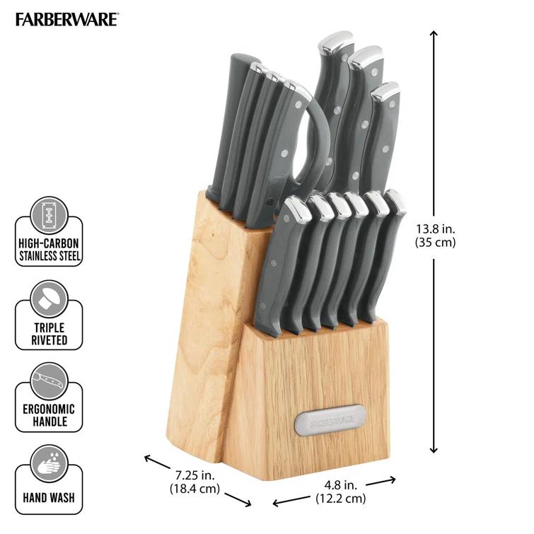 Farberware Farberware 15-Piece Triple Riveted Knife Block Set