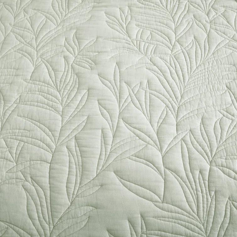 Tommy Bahama Home Tommy Bahama Solid Costa Sera Stitch Green Cotton Quilt