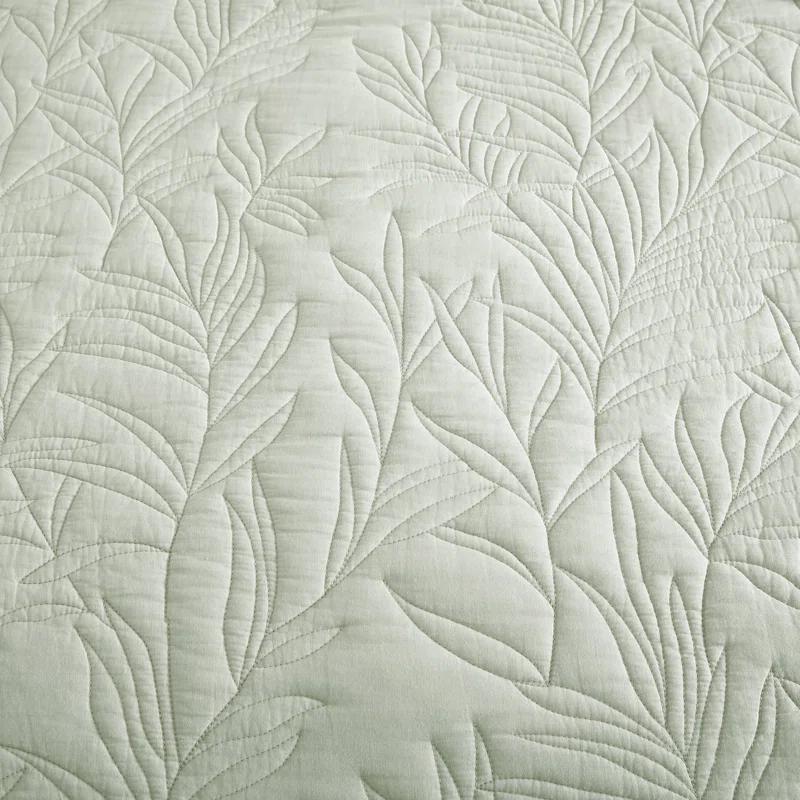 Tommy Bahama Home Tommy Bahama Solid Costa Sera Stitch Green Cotton Quilt