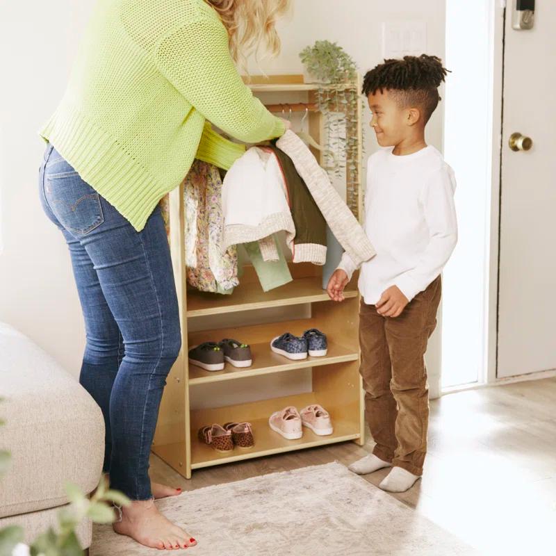 ECR4Kids ECR4Kids TrendiTot Clothing Rack, Natural