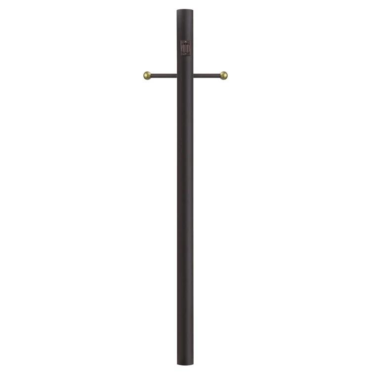 Solus Outdoor Hardwired Direct Burial Lamp Post with Decorative Cross Arm and Convenience Outlet & Reviews | Wayfair