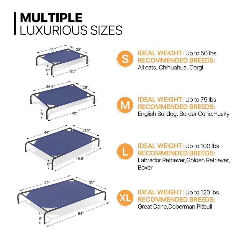 Tucker Murphy Pet™ Cooling Elevated Dog Bed, Portable Raised Pet Cot with Breathable Fabric and Alloy Steel Frame