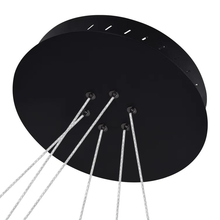 VONN Lighting Tania Trio 32-in Integrated LED Ring Pendant Height Adjustable ETL Certified Circular Chandelier