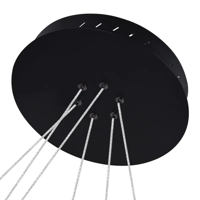 VONN Lighting Tania Trio 32-in Integrated LED Ring Pendant Height Adjustable ETL Certified Circular Chandelier