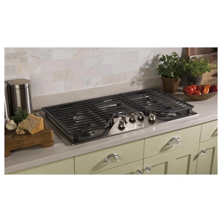 GE Appliances GE Appliances 36" Gas 5 Burner Cooktop with Dual Size Power Burner JGP5036SLSS