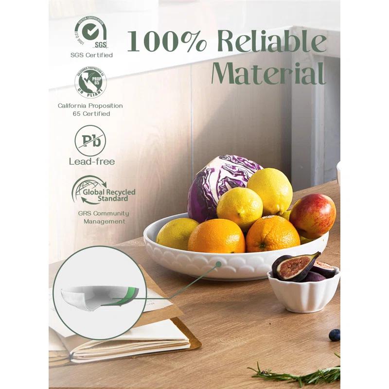 Pasta Bowls, 54 Oz Large Salad Serving Bowls, 10'' Plates Bowls Set Of 4, White Ceramic Soup Bowls For Kitchen Meal Prep, Shallow Dishes Dinner Bowl Microwave Dishwasher Safe