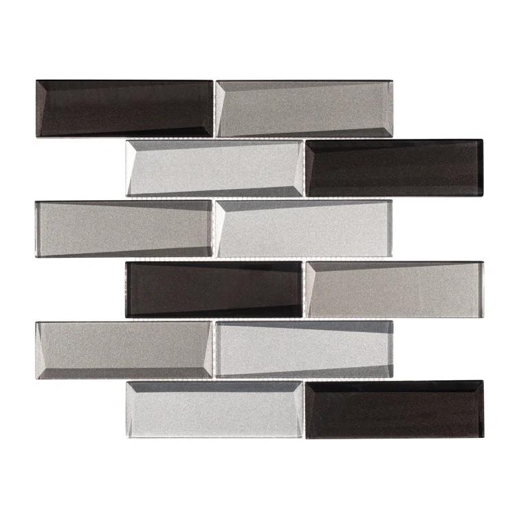 Andova Daazen 2" x 6" Glass Mosaic Kitchen Backsplash, Bathroom, Shower, Wall and Floor Tile