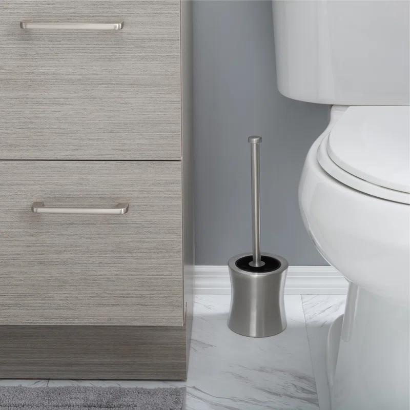 Bath Bliss Bath Bliss Hour Glass Shaped Stainless Steel Toilet Brush and Holder 2 Pack Replacement Brushes
