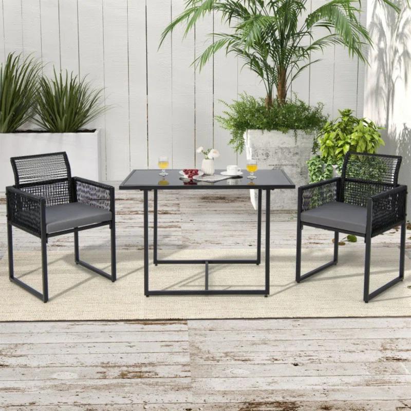 Wrought Studio™ Delyza 2 - Person Patio Conversation Sets with Cushions