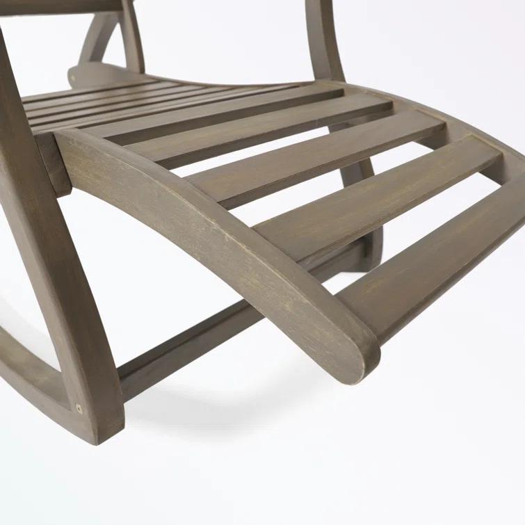 Highland Dunes Outdoor Cathleen Rocking  Solid Wood Chair