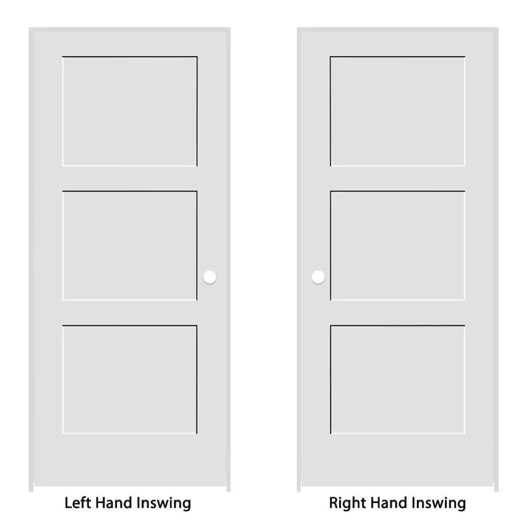 Trimlite Primed 3 Equal Panel Interior Shaker Door Prehung with 7-1/4" Jambs