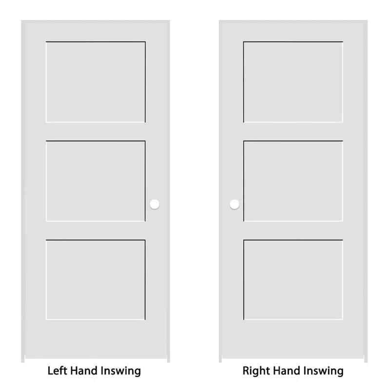 Trimlite Primed 3 Equal Panel Interior Shaker Door Prehung with 7-1/4" Jambs