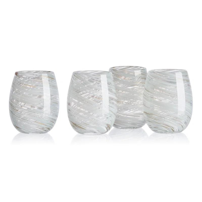 Mikasa Color Swirl 16 oz. Stemless Wine Glasses (Set of 4)