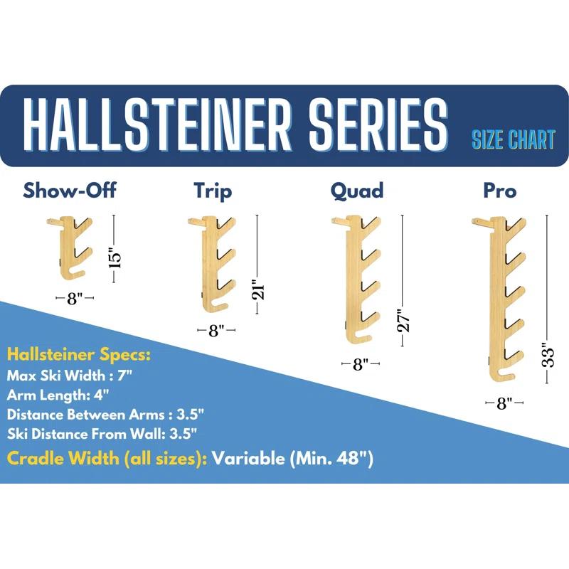 Grassracks 50040BB Hallsteiner Wall Mounted Adjustable Multi-Use Ski/Snowboard Rack