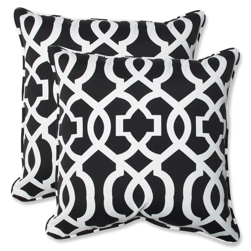 Pillow Perfect New Geo Geometric Indoor/Outdoor Reversible Throw Pillow (Set of 2)