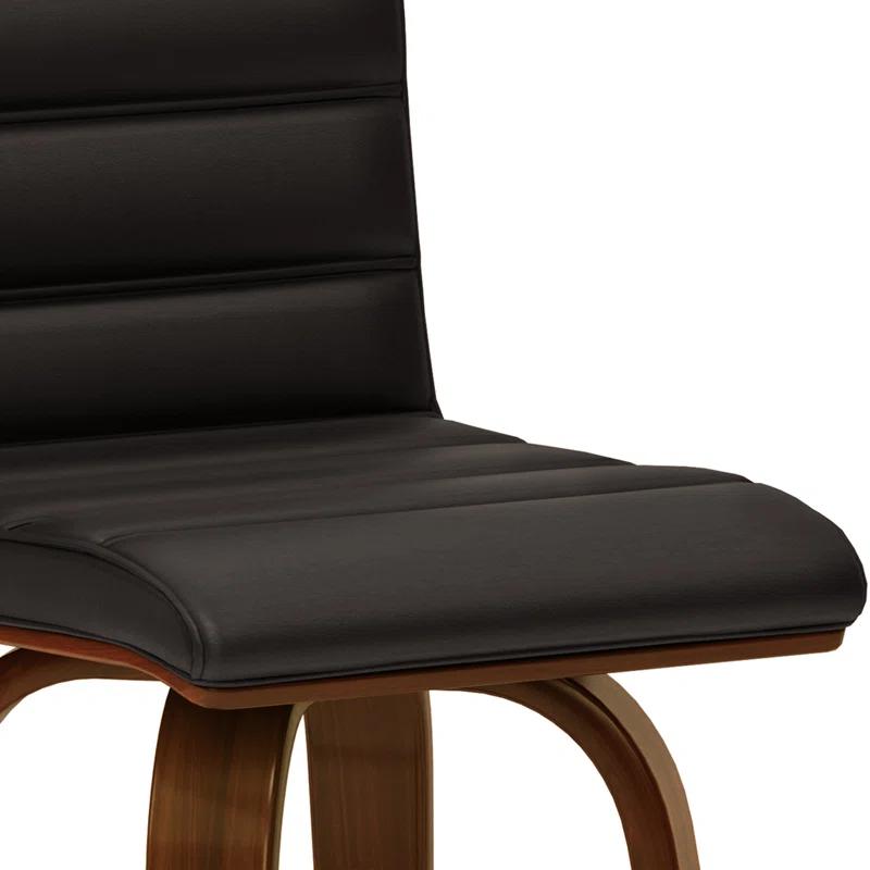 Simpli Home Roland Swivel Upholstered Mid-Century Modern Stool with Padded Seat and Back