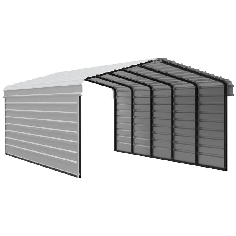 Arrow Arrow Steel Carport with 2 Side Wall Kits, 12X24X07
