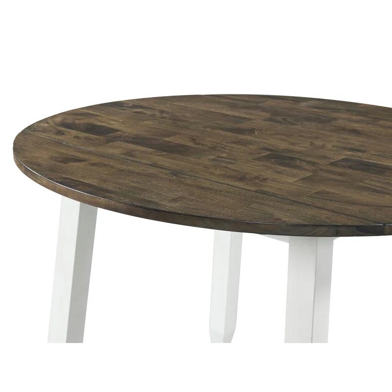 Red Barrel Studio® Clowie Extendable Round Solid Wood Dining Table
